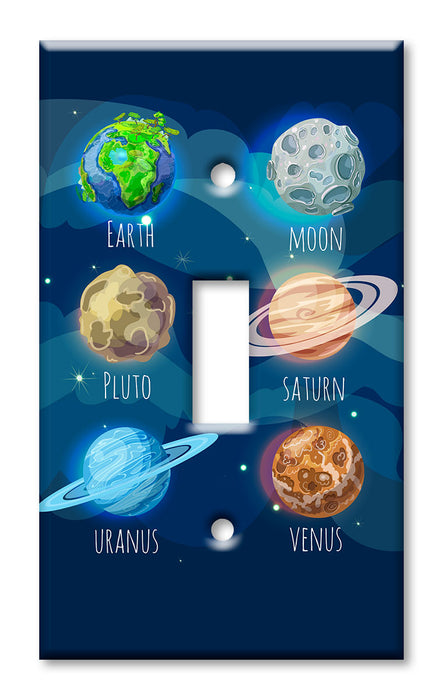 Decorative Printed Switch Plate - Electrical Switch Cover Wall Plate by Art Plates - The Planets