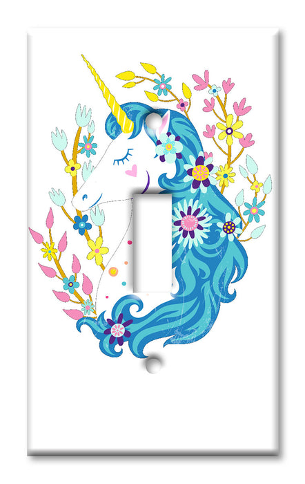 Decorative Printed Switch Plate - Electrical Switch Cover Wall Plate by Art Plates - Unicorn