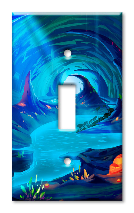 Decorative Printed OVERSIZED Switch Plate - Electrical Switch Cover JUMBO Wall Plate by Art Plates - Whimsical Cave