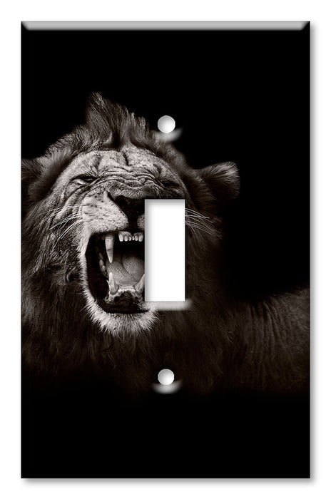 Decorative Printed OVERSIZED Switch Plate - Electrical Switch Cover JUMBO Wall Plate by Art Plates - Lion Roaring