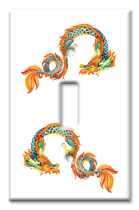 Decorative Printed Switch Plate - Electrical Switch Cover Wall Plate by Art Plates - Year of the Dragon