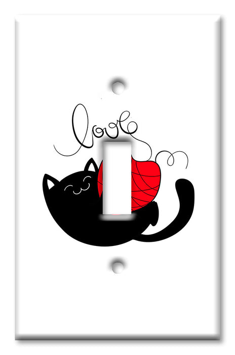 Decorative Printed Switch Plate - Electrical Switch Cover Wall Plate by Art Plates - Kitty Love