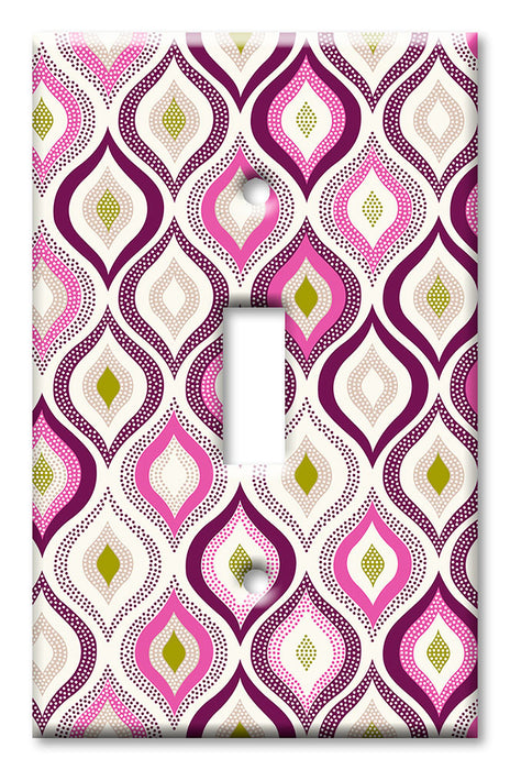 Decorative Printed OVERSIZED Switch Plate - Electrical Switch Cover JUMBO Wall Plate by Art Plates - Pink and Purple Designs