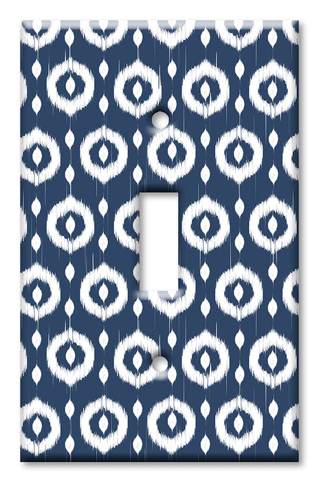 Decorative Printed Switch Plate - Electrical Switch Cover Wall Plate by Art Plates - Blue and White Circles