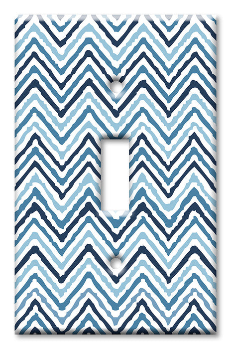 Decorative Printed OVERSIZED Switch Plate - Electrical Switch Cover JUMBO Wall Plate by Art Plates - Blue Waves