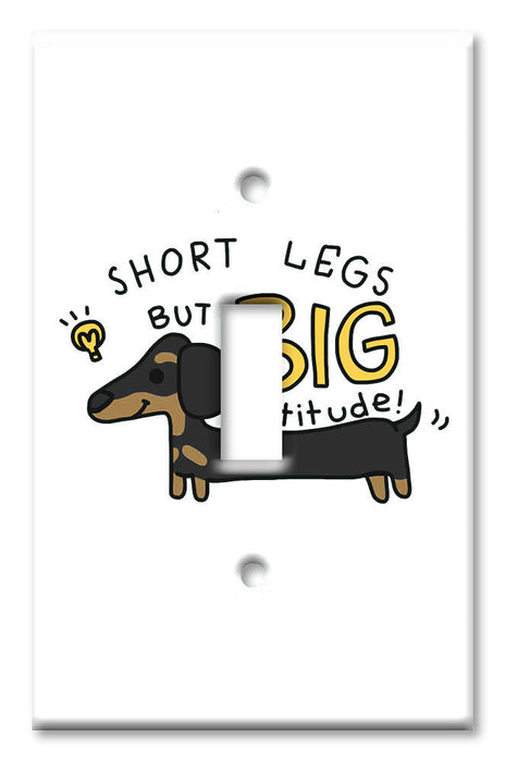 Decorative Printed OVERSIZED Switch Plate - Electrical Switch Cover JUMBO Wall Plate by Art Plates - Dachshund - Short Legs, Big Attitude