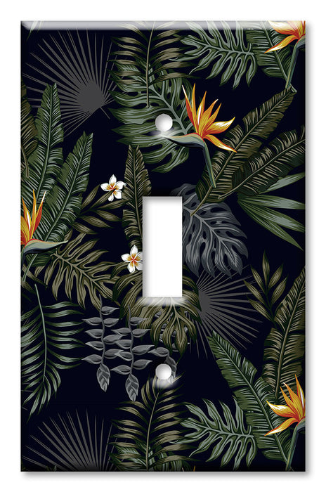 Decorative Printed OVERSIZED Switch Plate - Electrical Switch Cover JUMBO Wall Plate by Art Plates - Orange Flower Toss