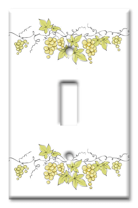 Decorative Printed Switch Plate - Electrical Switch Cover Wall Plate by Art Plates - Grape Vine Drawing