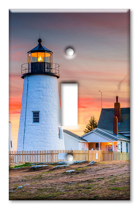 Decorative Printed OVERSIZED Switch Plate - Electrical Switch Cover JUMBO Wall Plate by Art Plates - Lighthouse at Sunset