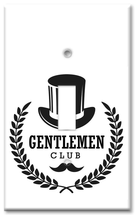 Decorative Printed Switch Plate - Electrical Switch Cover Wall Plate by Art Plates - Gentleman's Club with Top Hat