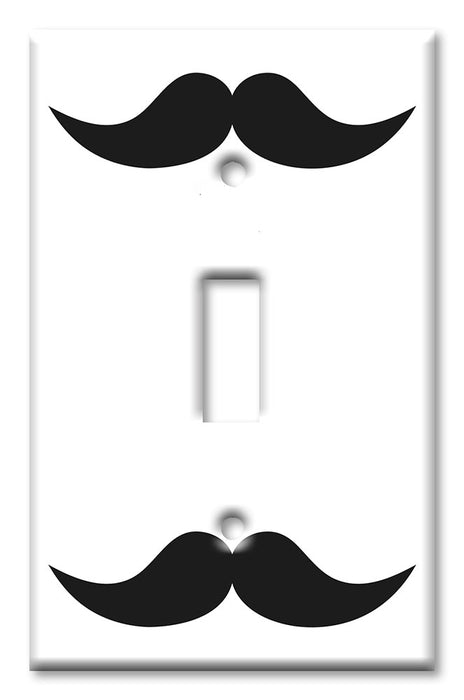 Decorative Printed OVERSIZED Switch Plate - Electrical Switch Cover JUMBO Wall Plate by Art Plates - A Gentleman's Mustache