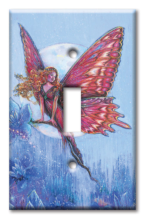 Decorative Printed Switch Plate - Electrical Switch Cover Wall Plate by Art Plates - Blue Fairy