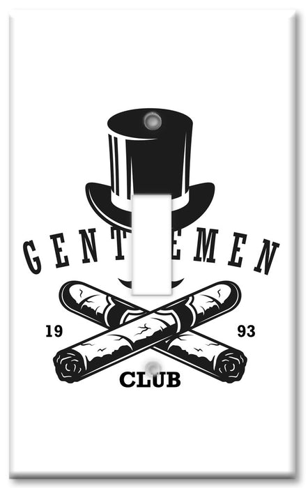 Decorative Printed OVERSIZED Switch Plate - Electrical Switch Cover JUMBO Wall Plate by Art Plates - Gentleman's Club Cigars