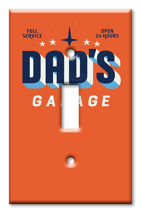 Decorative Printed Switch Plate - Electrical Switch Cover Wall Plate by Art Plates - Dad's Garage