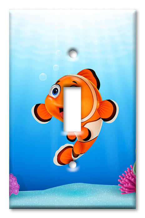 Decorative Printed Switch Plate - Electrical Switch Cover Wall Plate by Art Plates - Friendly Clown Fish