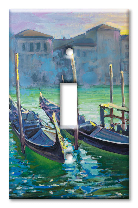 Decorative Printed OVERSIZED Switch Plate - Electrical Switch Cover JUMBO Wall Plate by Art Plates - Gondola's on the Water