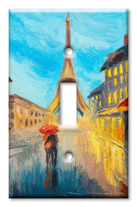 Decorative Printed Switch Plate - Electrical Switch Cover Wall Plate by Art Plates - Pairs in the Rain