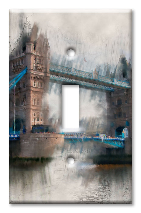 Decorative Printed OVERSIZED Switch Plate - Electrical Switch Cover JUMBO Wall Plate by Art Plates - Tower Bridge