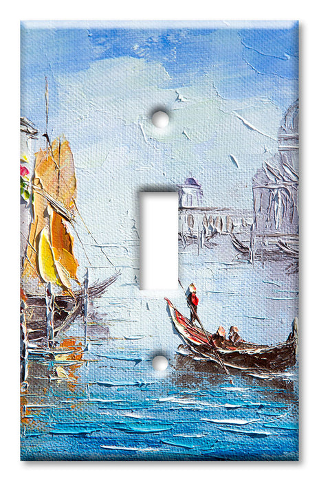 Decorative Printed OVERSIZED Switch Plate - Electrical Switch Cover JUMBO Wall Plate by Art Plates - Lovers Gondola Ride