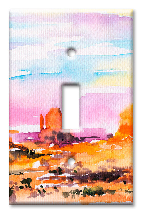 Decorative Printed OVERSIZED Switch Plate - Electrical Switch Cover JUMBO Wall Plate by Art Plates - Desert Painting