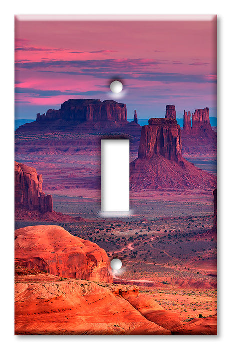 Decorative Printed OVERSIZED Switch Plate - Electrical Switch Cover JUMBO Wall Plate by Art Plates - Above the Desert at Dawn