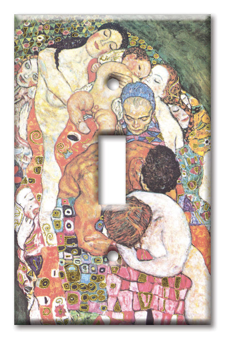 Decorative Printed OVERSIZED Switch Plate - Electrical Switch Cover JUMBO Wall Plate by Art Plates - Klimt: Death and Life