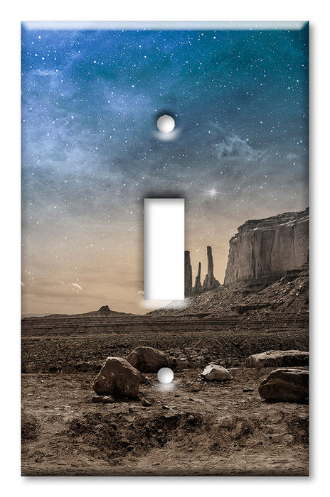 Decorative Printed OVERSIZED Switch Plate - Electrical Switch Cover JUMBO Wall Plate by Art Plates - The Desert at Night