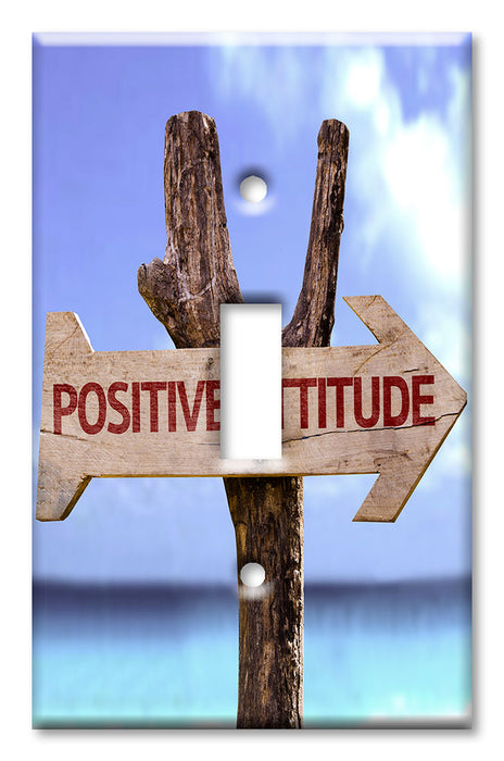 Decorative Printed Switch Plate - Electrical Switch Cover Wall Plate by Art Plates - Positive Attitude