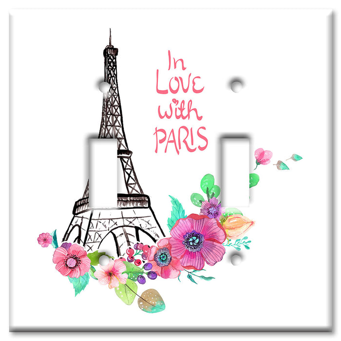 Decorative Printed OVERSIZED Switch Plate - Electrical Switch Cover JUMBO Wall Plate by Art Plates - In Love with Paris