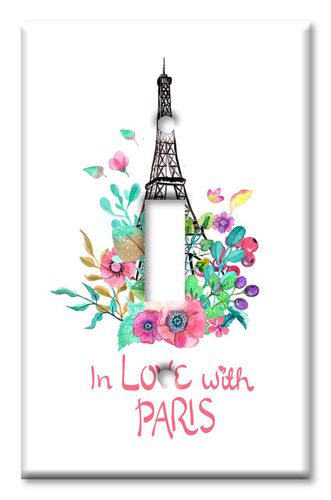 Decorative Printed OVERSIZED Switch Plate - Electrical Switch Cover JUMBO Wall Plate by Art Plates - In Love with Paris II