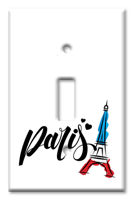 Decorative Printed OVERSIZED Switch Plate - Electrical Switch Cover JUMBO Wall Plate by Art Plates - Paris