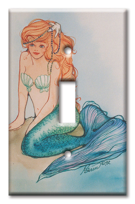 Decorative Printed Switch Plate - Electrical Switch Cover Wall Plate by Art Plates - Mermaid