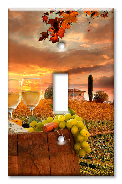 Decorative Printed OVERSIZED Switch Plate - Electrical Switch Cover JUMBO Wall Plate by Art Plates - Wine by an Italian Winery