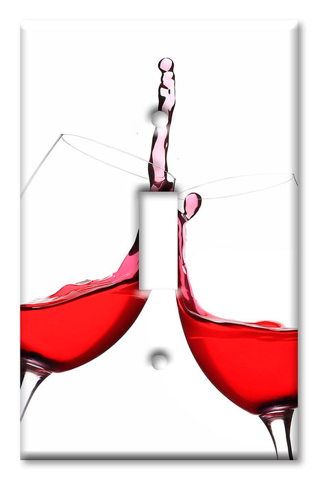 Decorative Printed Switch Plate - Electrical Switch Cover Wall Plate by Art Plates - Red Wine, Cheers