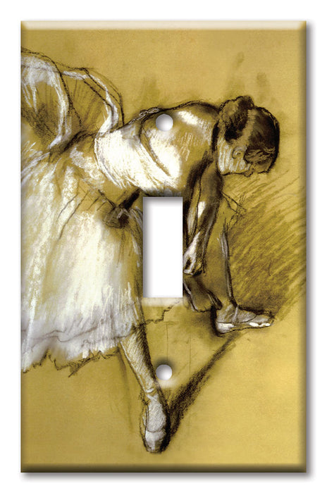 Decorative Printed OVERSIZED Switch Plate - Electrical Switch Cover JUMBO Wall Plate by Art Plates - Degas: Dancer Adjusting Shoe