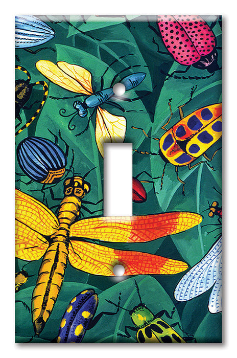 Decorative Printed OVERSIZED Switch Plate - Electrical Switch Cover JUMBO Wall Plate by Art Plates - Bugs