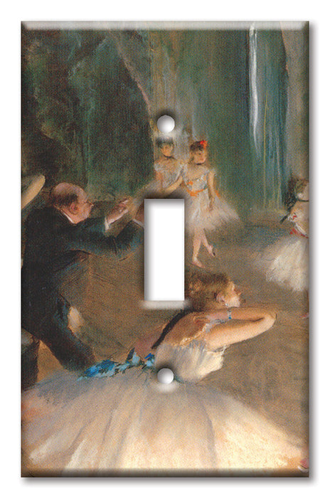 Decorative Printed OVERSIZED Switch Plate - Electrical Switch Cover JUMBO Wall Plate by Art Plates - Degas: Rehearsal