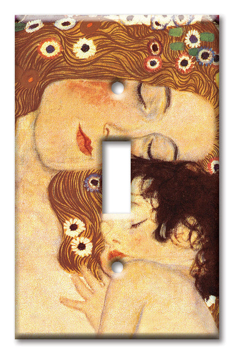 Decorative Printed OVERSIZED Switch Plate - Electrical Switch Cover JUMBO Wall Plate by Art Plates - Klimt: Mother and Child