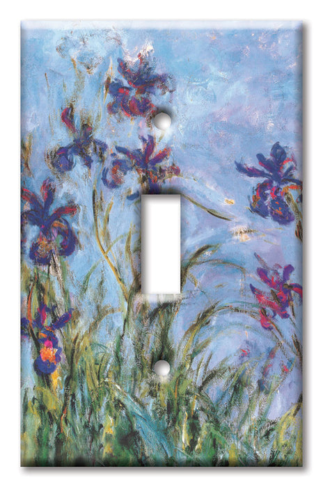 Decorative Printed OVERSIZED Switch Plate - Electrical Switch Cover JUMBO Wall Plate by Art Plates - Monet: Irises