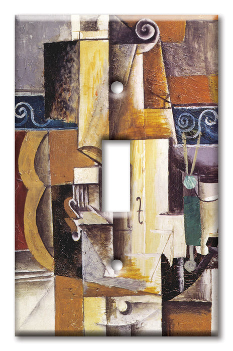 Decorative Printed OVERSIZED Switch Plate - Electrical Switch Cover JUMBO Wall Plate by Art Plates - Picasso: Violin and Guitar