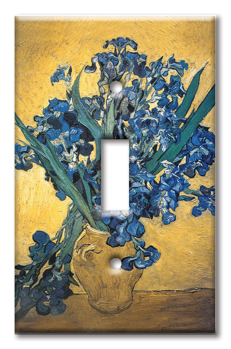 Decorative Printed OVERSIZED Switch Plate - Electrical Switch Cover JUMBO Wall Plate by Art Plates - Van Gogh: Vase of Irises