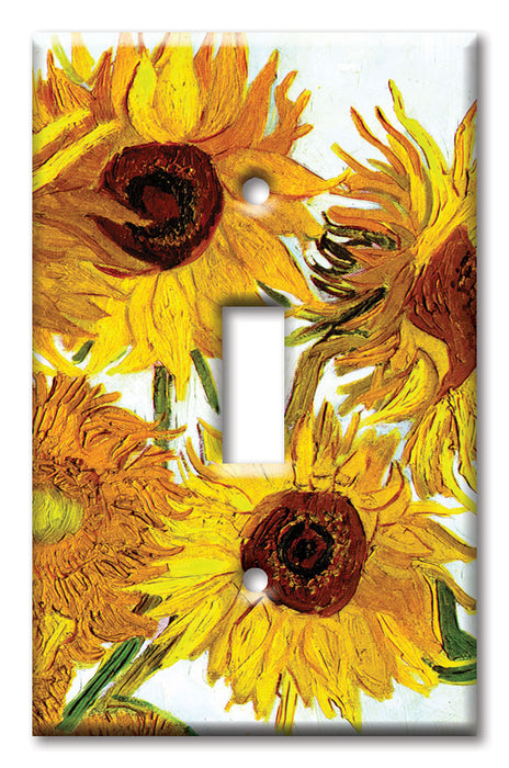 Decorative Printed OVERSIZED Switch Plate - Electrical Switch Cover JUMBO Wall Plate by Art Plates - Van Gogh: Sunflowers