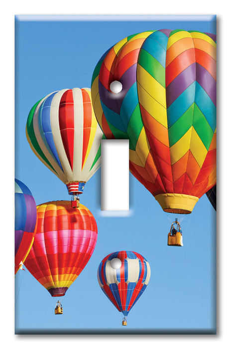 Decorative Printed OVERSIZED Switch Plate - Electrical Switch Cover JUMBO Wall Plate by Art Plates - Hot Air Balloons