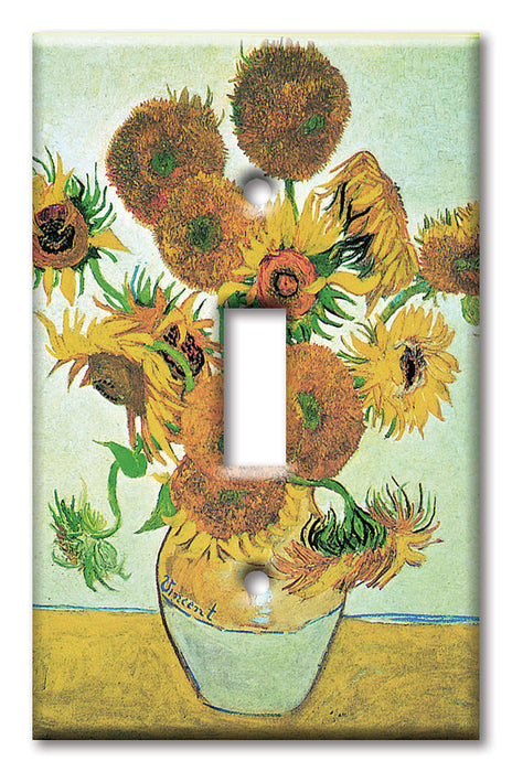 Decorative Printed OVERSIZED Switch Plate - Electrical Switch Cover JUMBO Wall Plate by Art Plates - Van Gogh: Sunflowers II