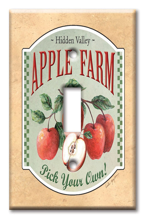 Decorative Printed Switch Plate - Electrical Switch Cover Wall Plate by Art Plates - Apple Farm