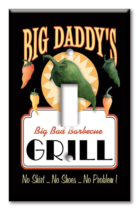 Decorative Printed Switch Plate - Electrical Switch Cover Wall Plate by Art Plates - Big Daddy's Grill