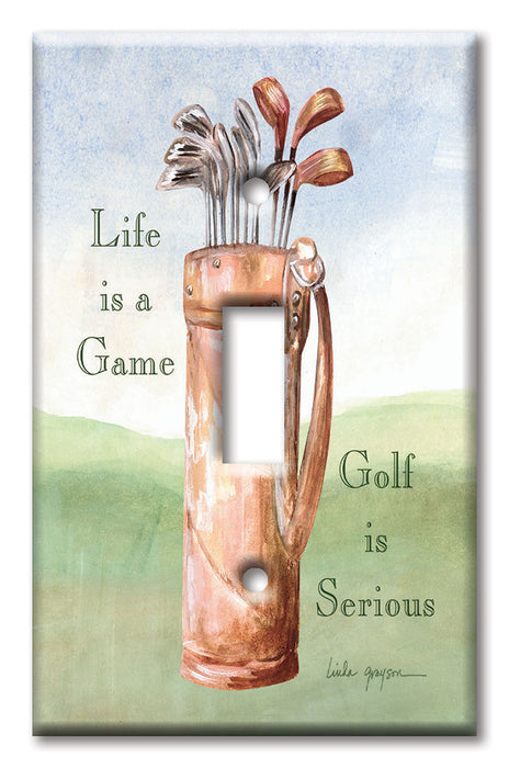 Decorative Printed OVERSIZED Switch Plate - Electrical Switch Cover JUMBO Wall Plate by Art Plates - Golf is Serious