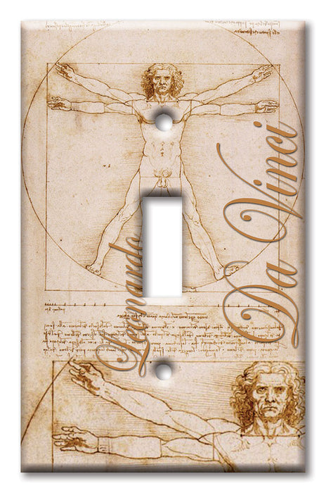 Decorative Printed Switch Plate - Electrical Switch Cover Wall Plate by Art Plates - Da Vinci: Man