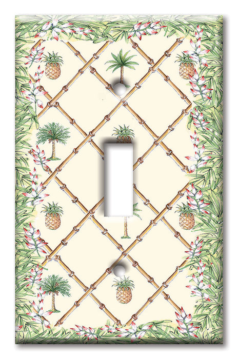 Decorative Printed OVERSIZED Switch Plate - Electrical Switch Cover JUMBO Wall Plate by Art Plates - Bahama Pineapple