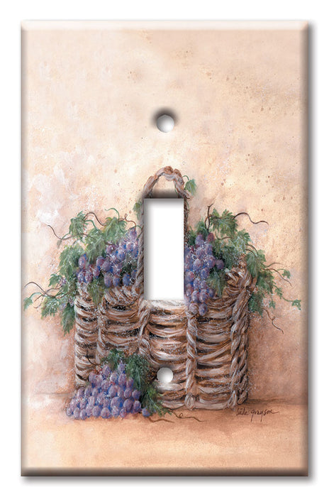 Decorative Printed Switch Plate - Electrical Switch Cover Wall Plate by Art Plates - Grape Basket